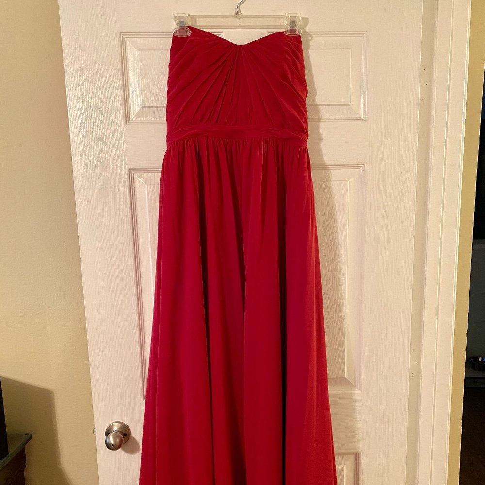 Alfred Angelo Strapless Bridesmaid Dress (Claret Red)